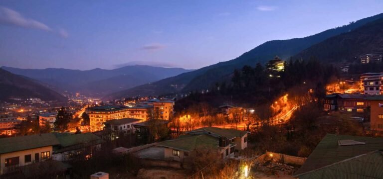 Bhutan Thimpu City Evening Views